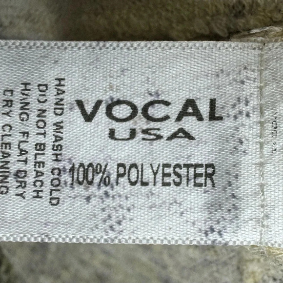 Vtg Y2K Vocal Grunge Sublimation Embellished Tunic XL Cream Black Animal Print - Picture 7 of 8